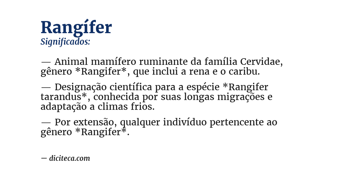 Significado de rangífer