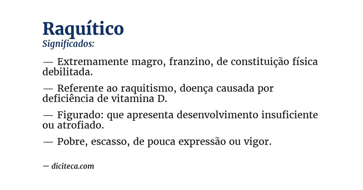 Significado de raquítico