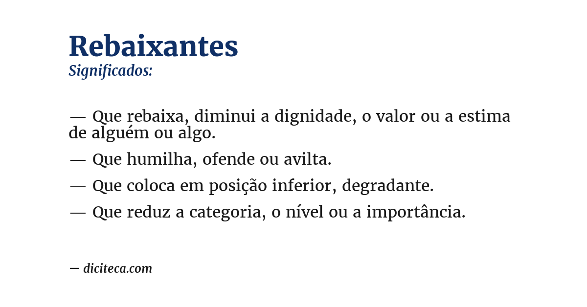 Significado de rebaixantes