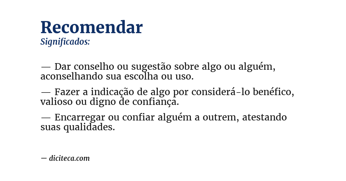 Significado de recomendar