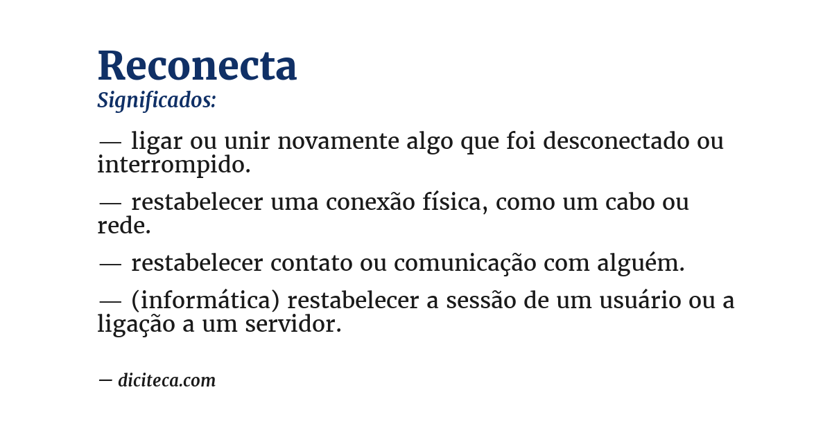 Significado de reconecta