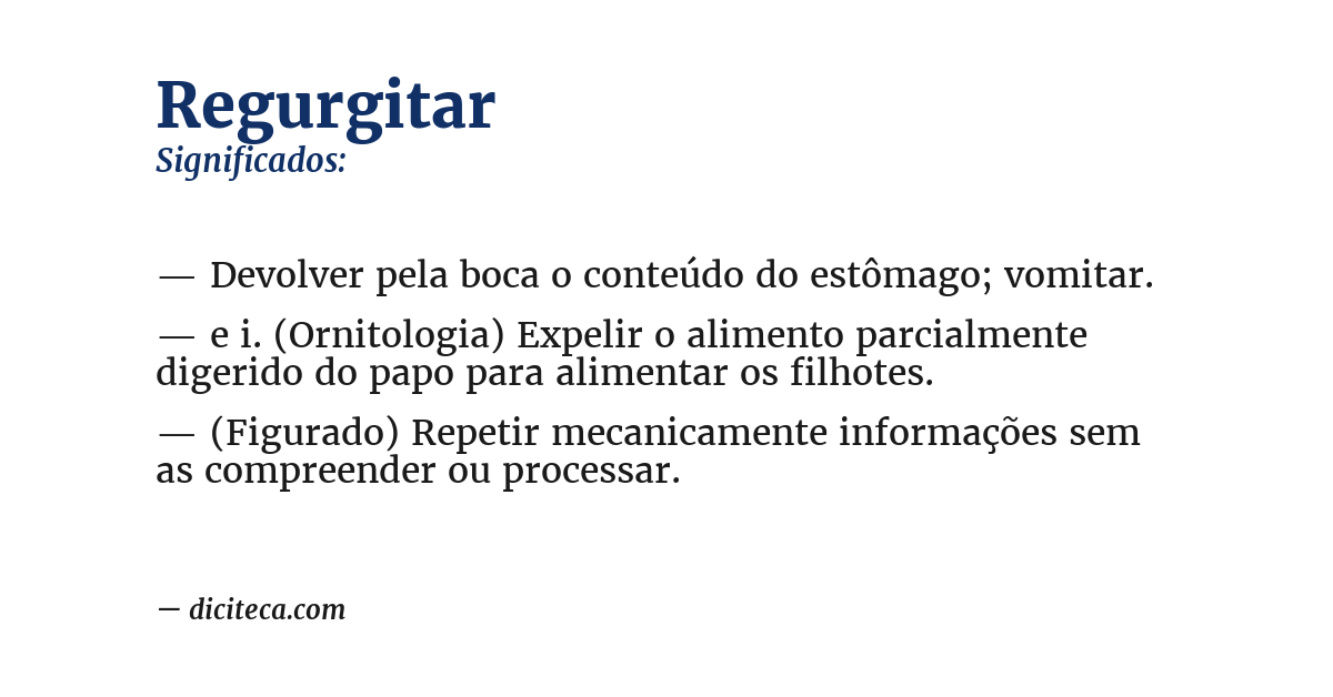 Significado de regurgitar