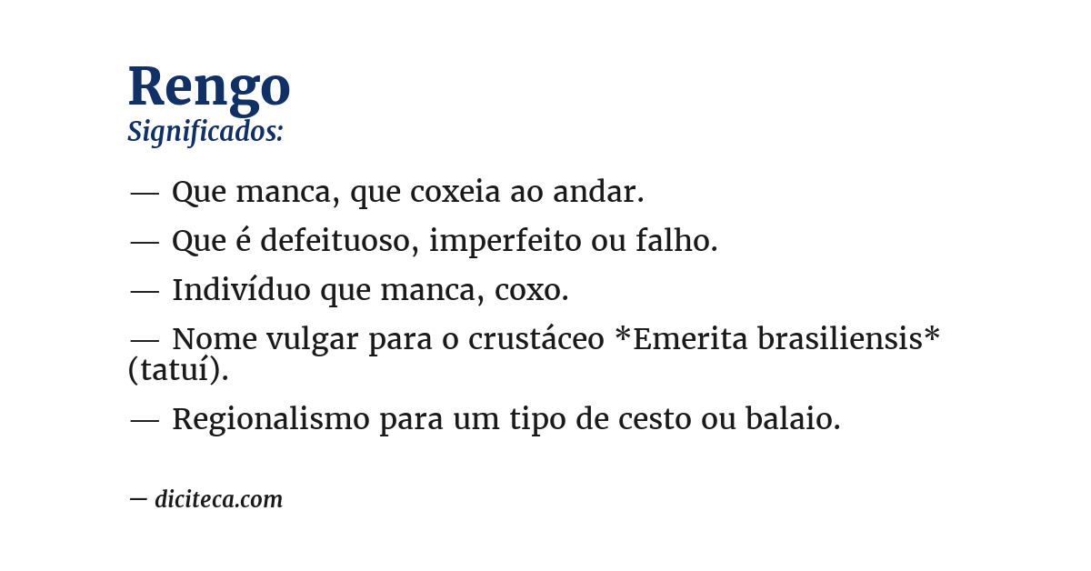 Significado de rengo