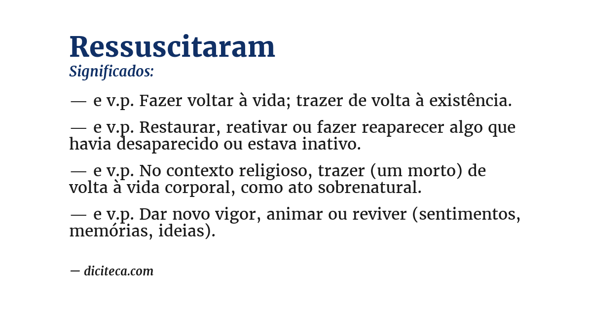 Significado de ressuscitaram