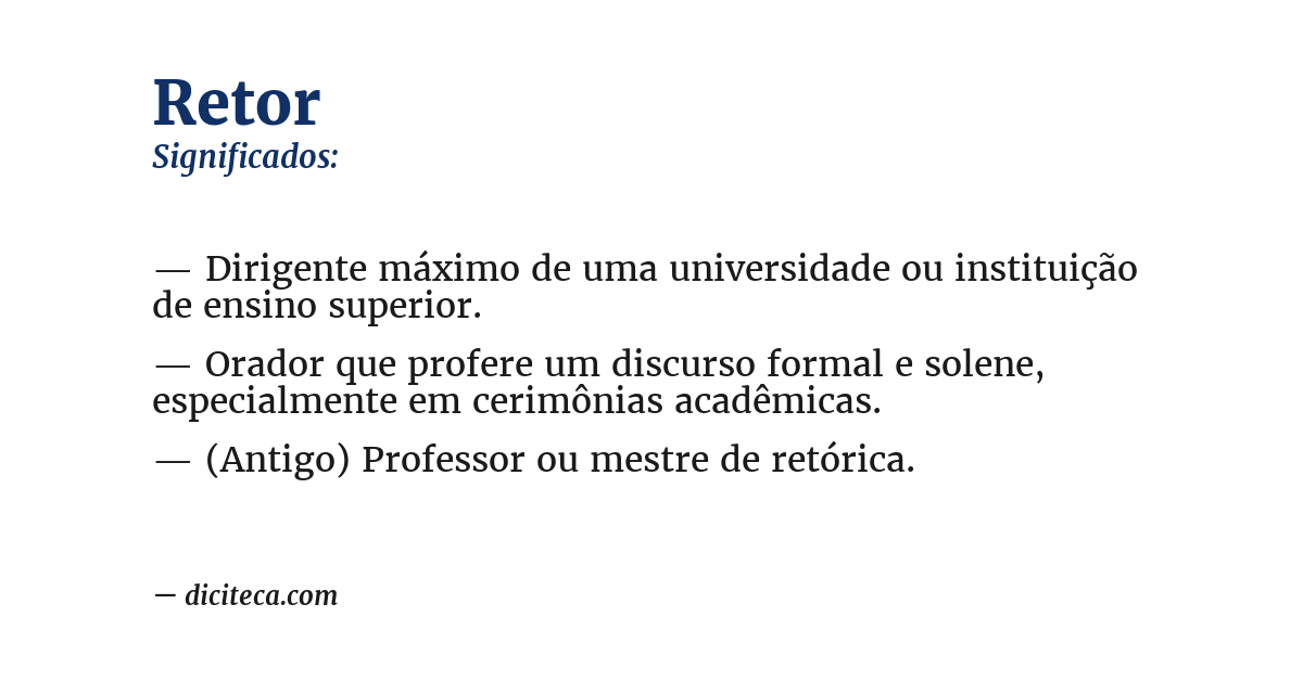 Significado de retor