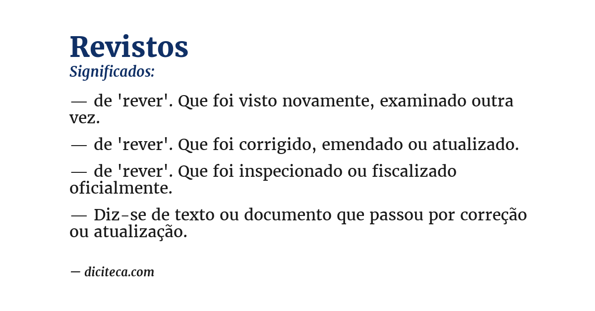 Significado de revistos
