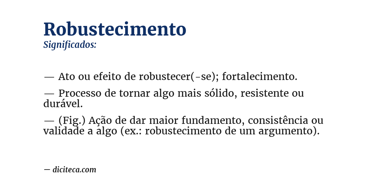 Significado de robustecimento