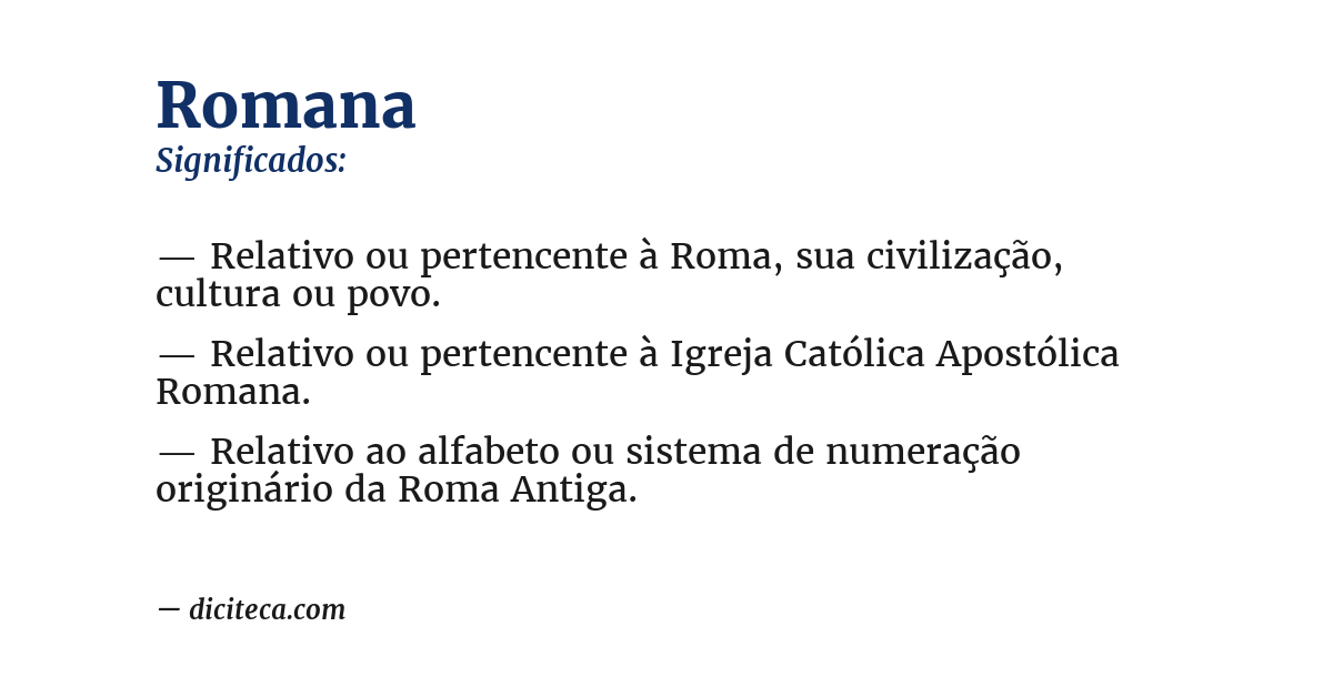 Significado de romana