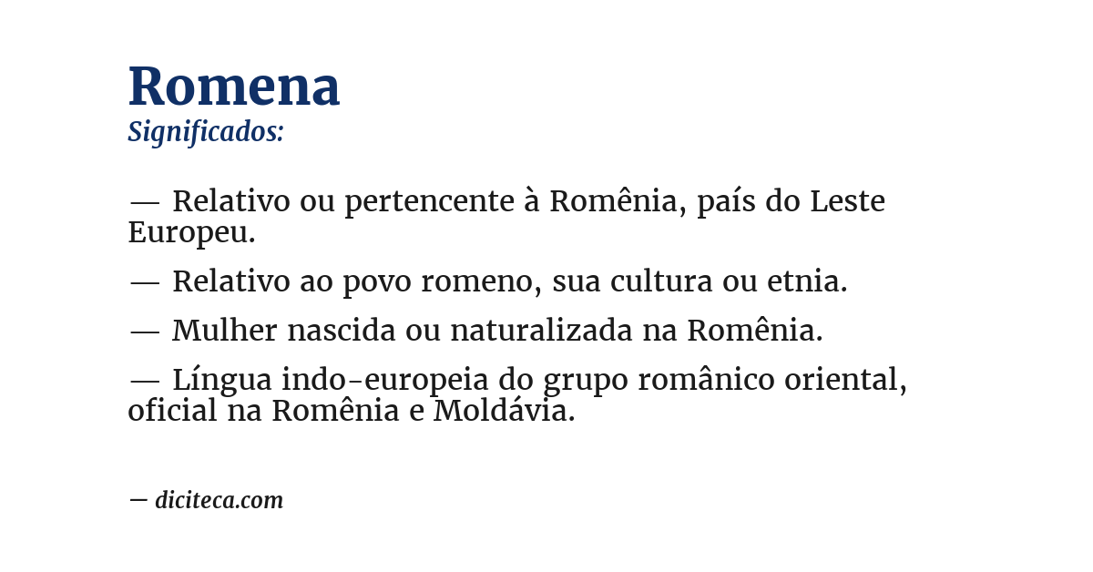 Significado de romena