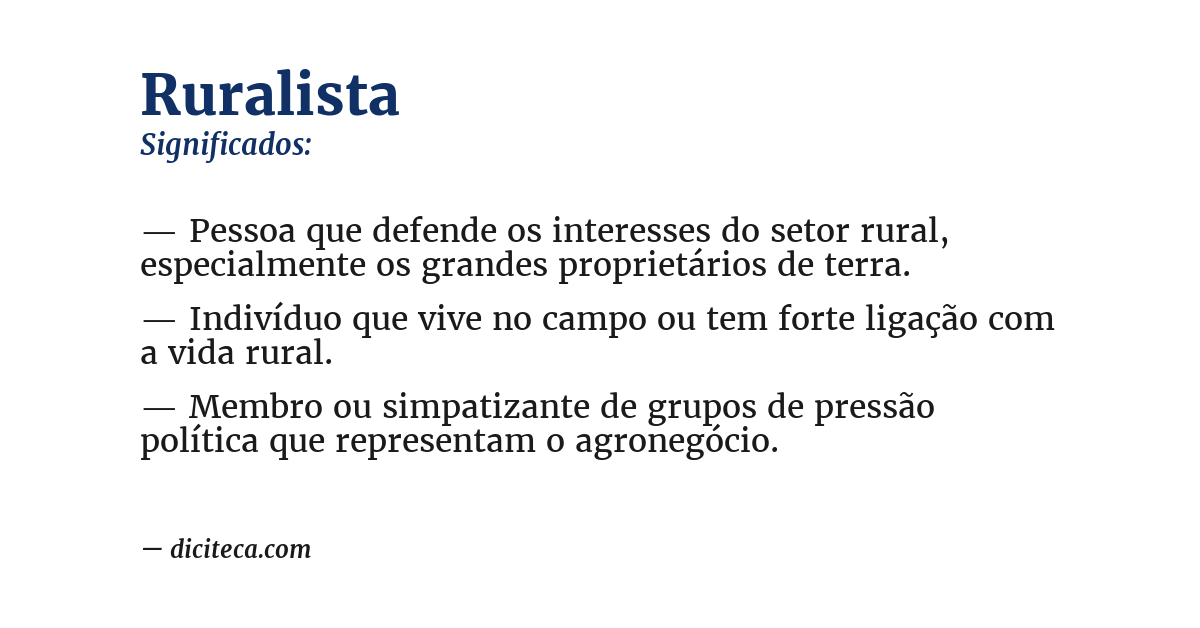 Significado de ruralista