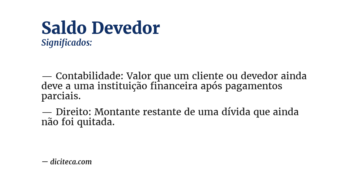 Significado de saldo devedor