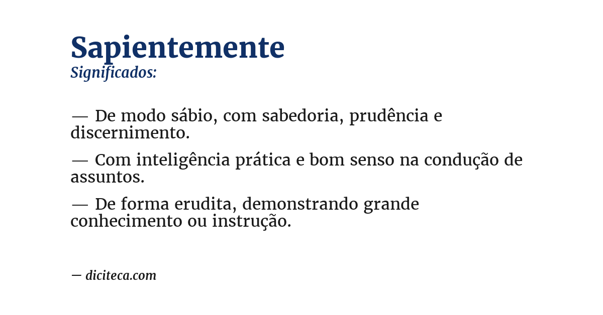 Significado de sapientemente
