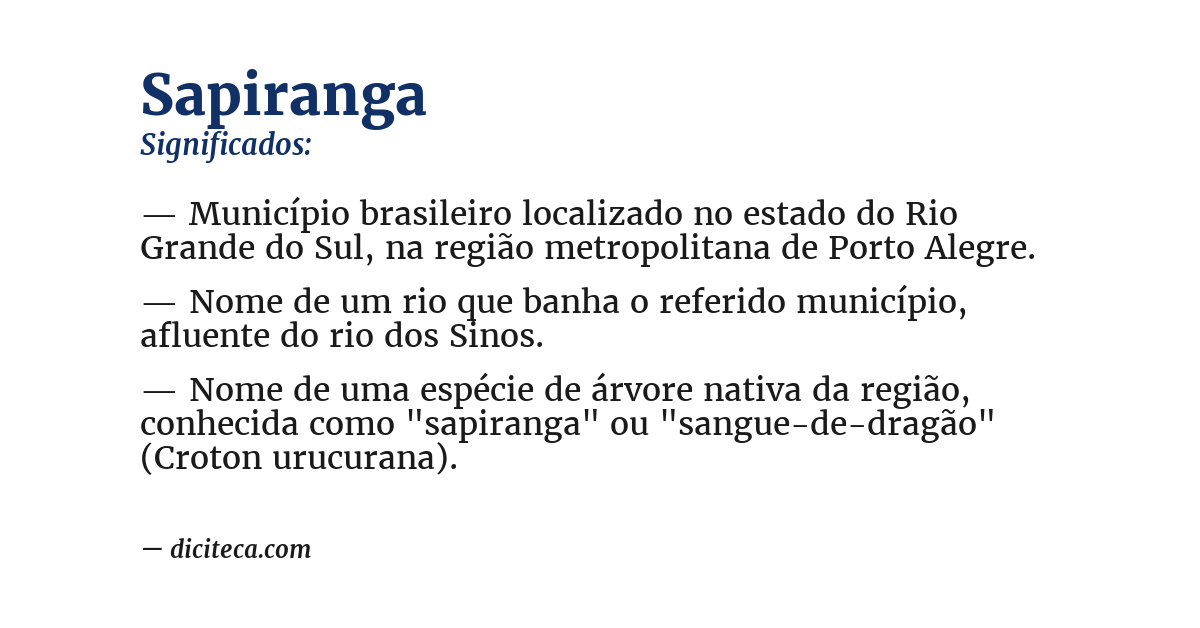 Significado de sapiranga