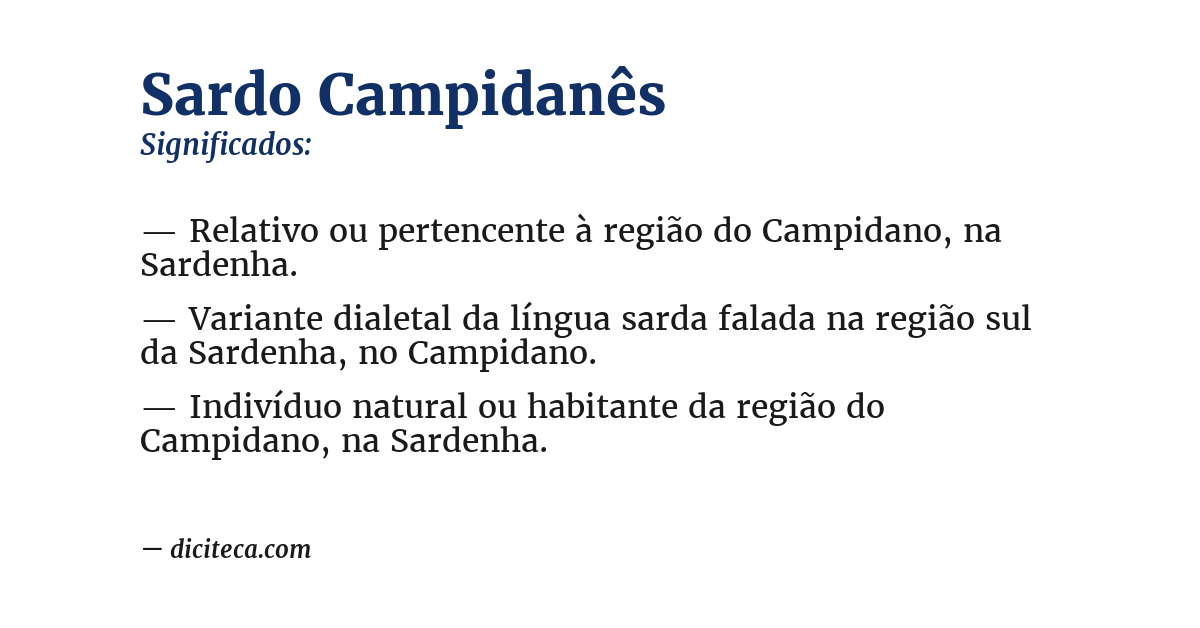 Significado de sardo campidanês