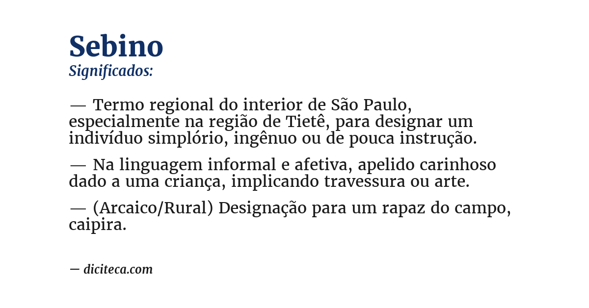 Significado de sebino