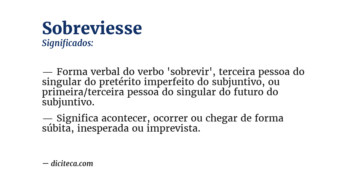 Significado de sobreviesse