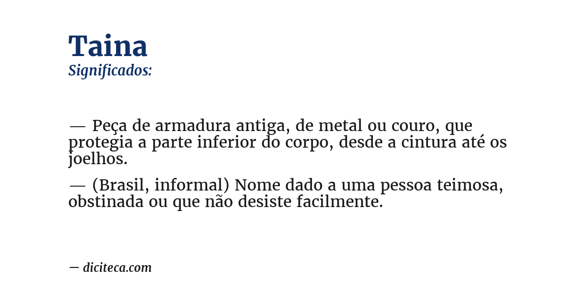 Significado de taina