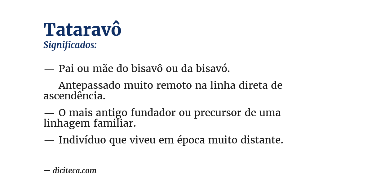 Significado de tataravô