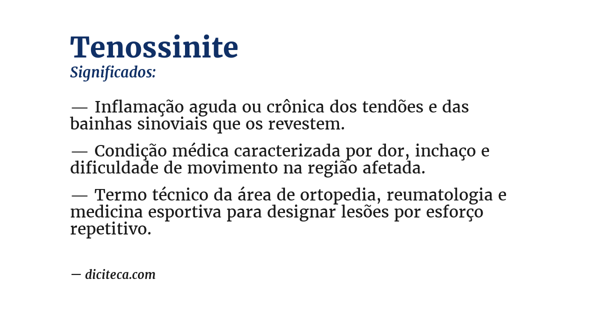 Significado de tenossinite