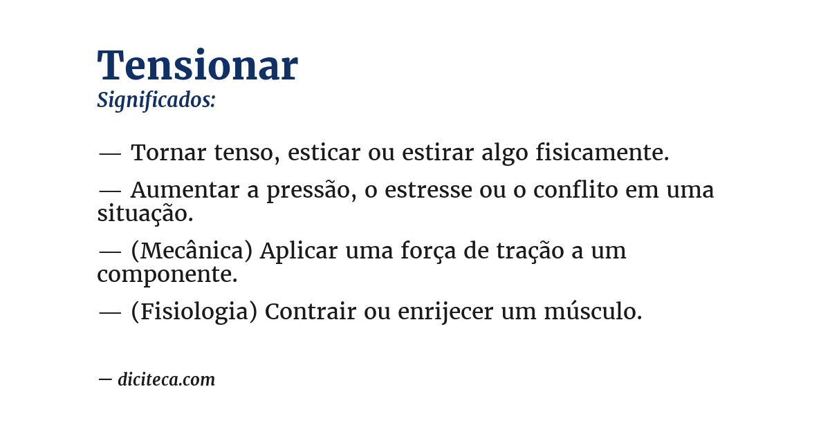 Significado de tensionar