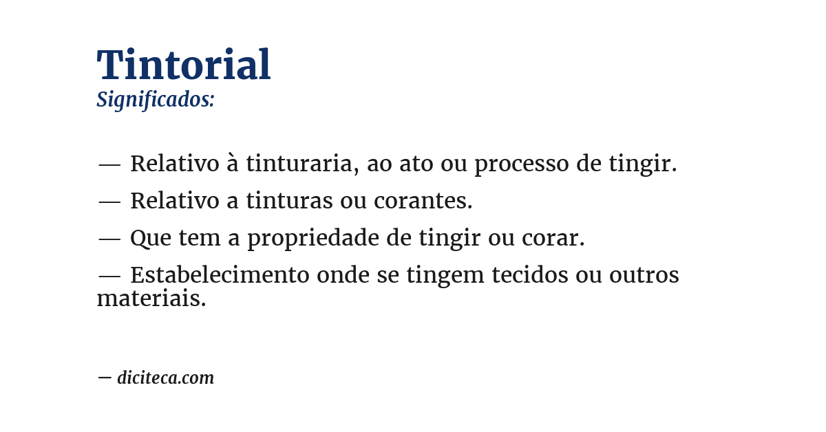 Significado de tintorial