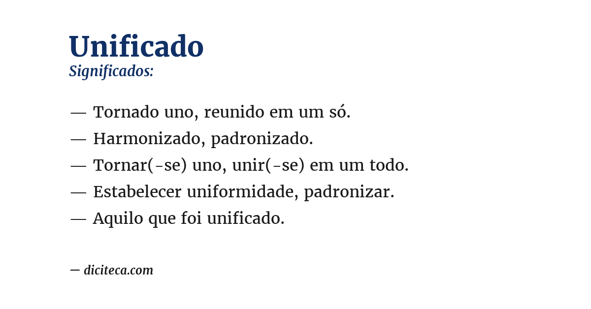 Significado de unificado