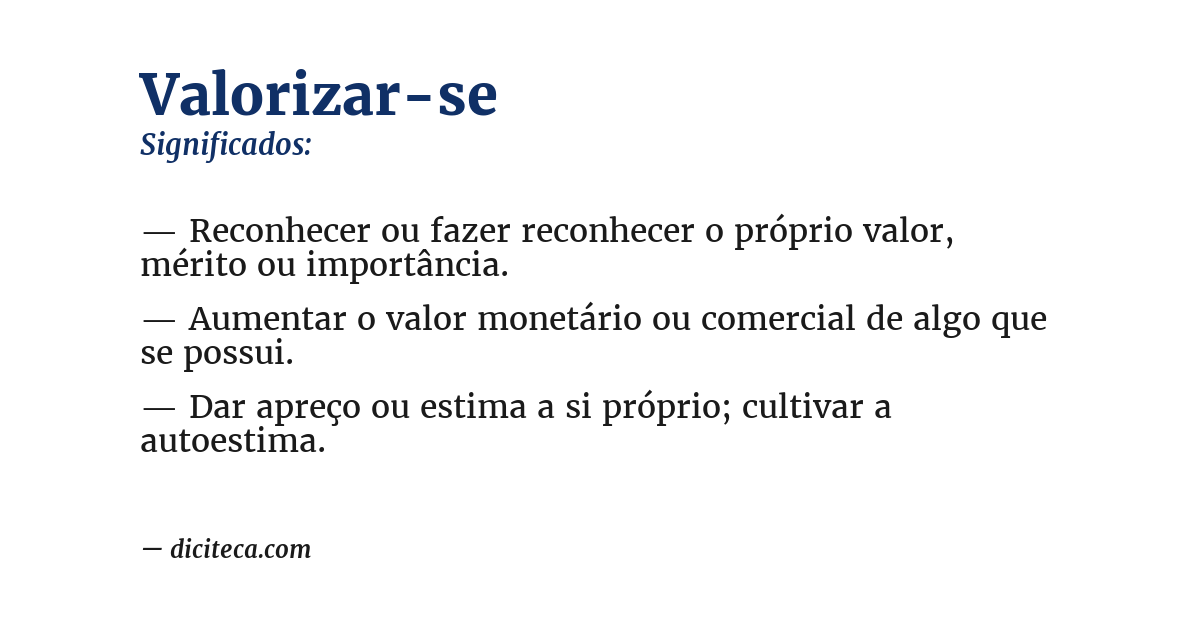 Significado de valorizar-se