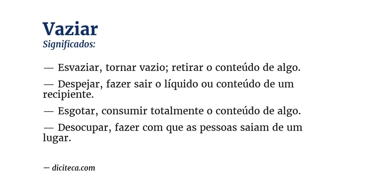 Significado de vaziar