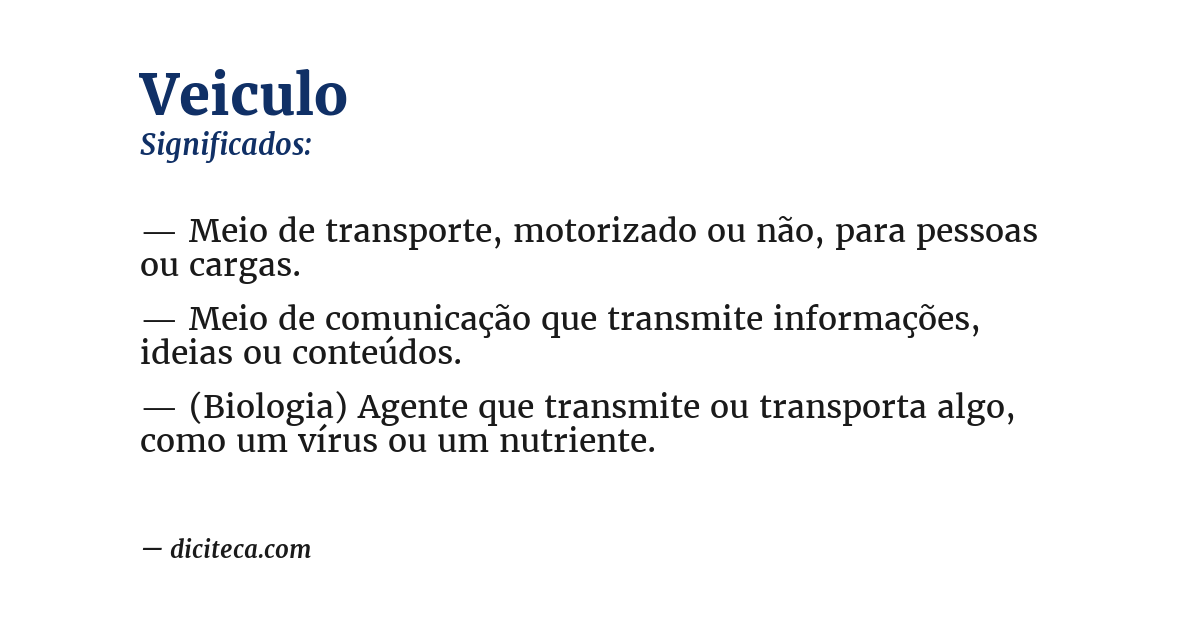 Significado de veiculo