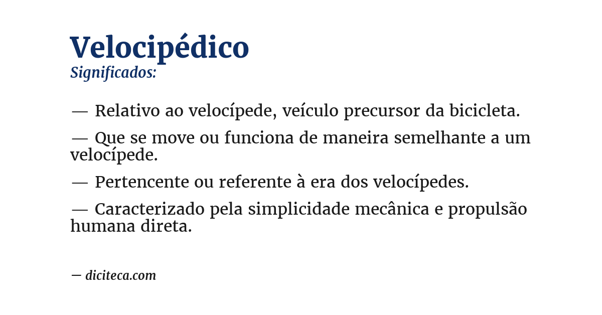 Significado de velocipédico