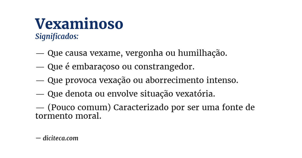 Significado de vexaminoso