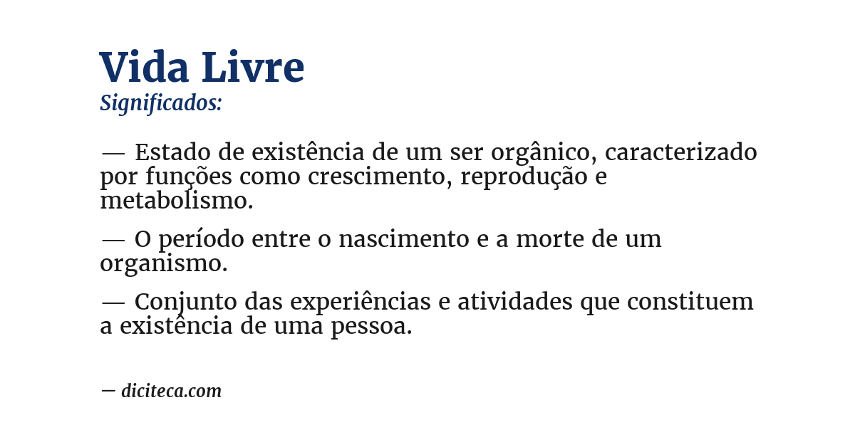 Significado de vida livre