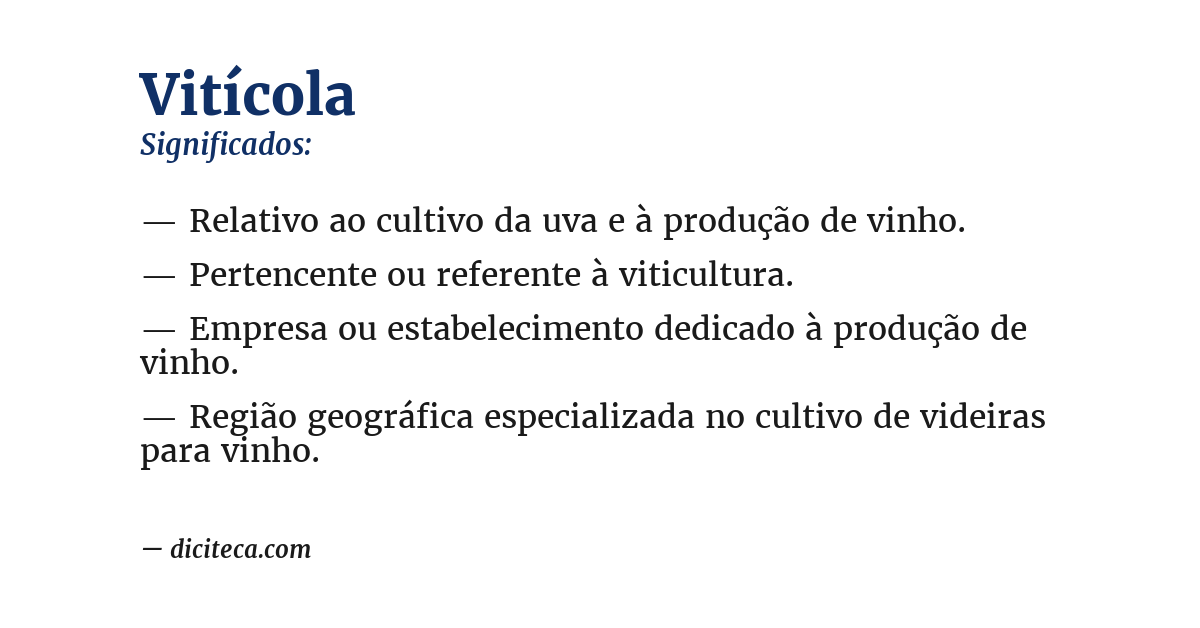 Significado de vitícola