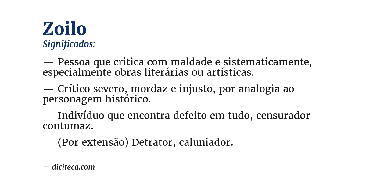Significado de zoilo