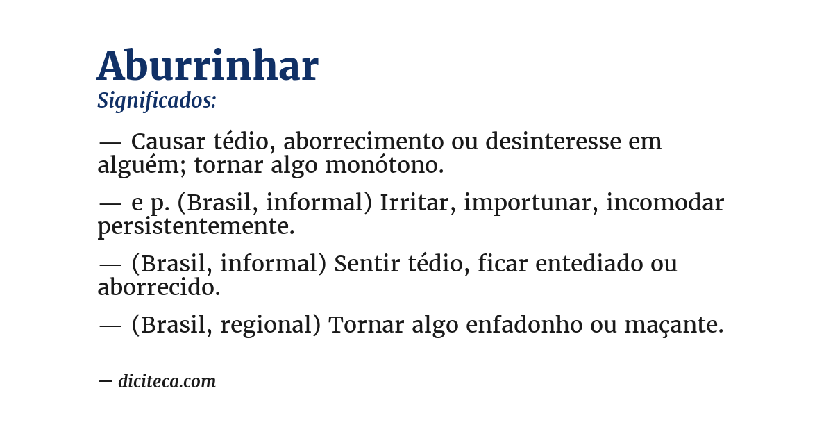 Significado de aburrinhar