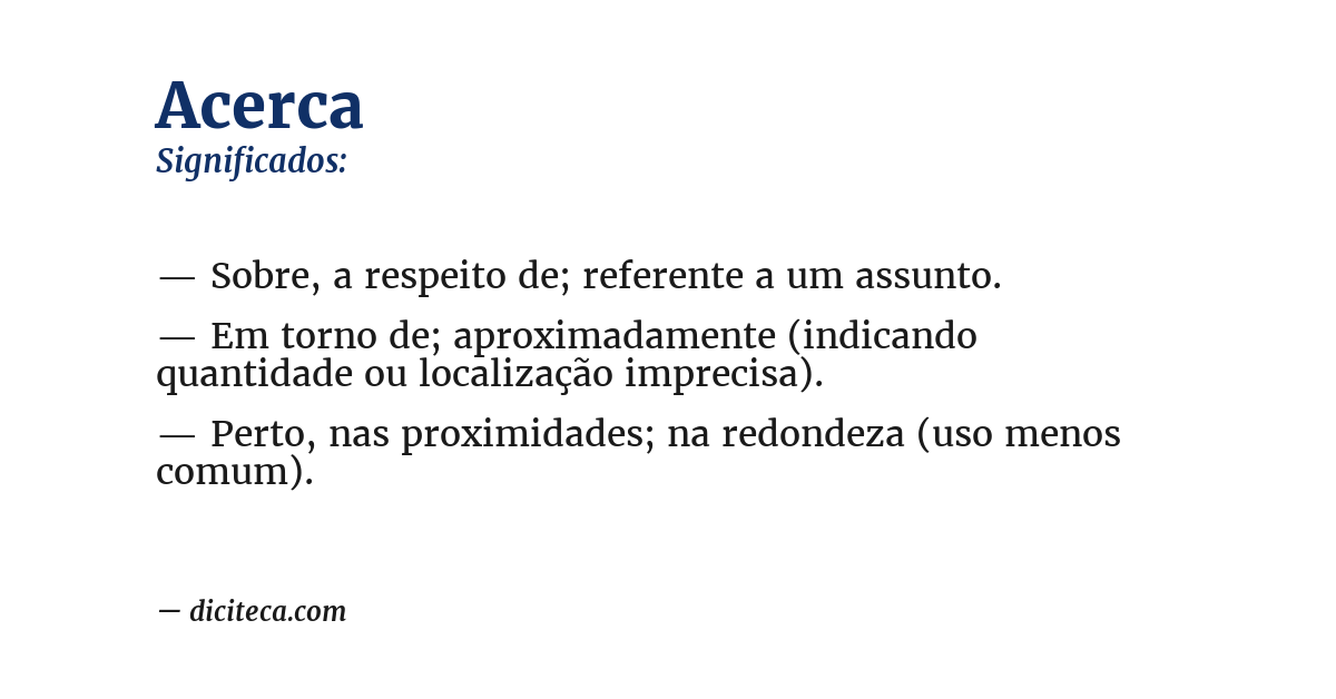 Significado de acerca