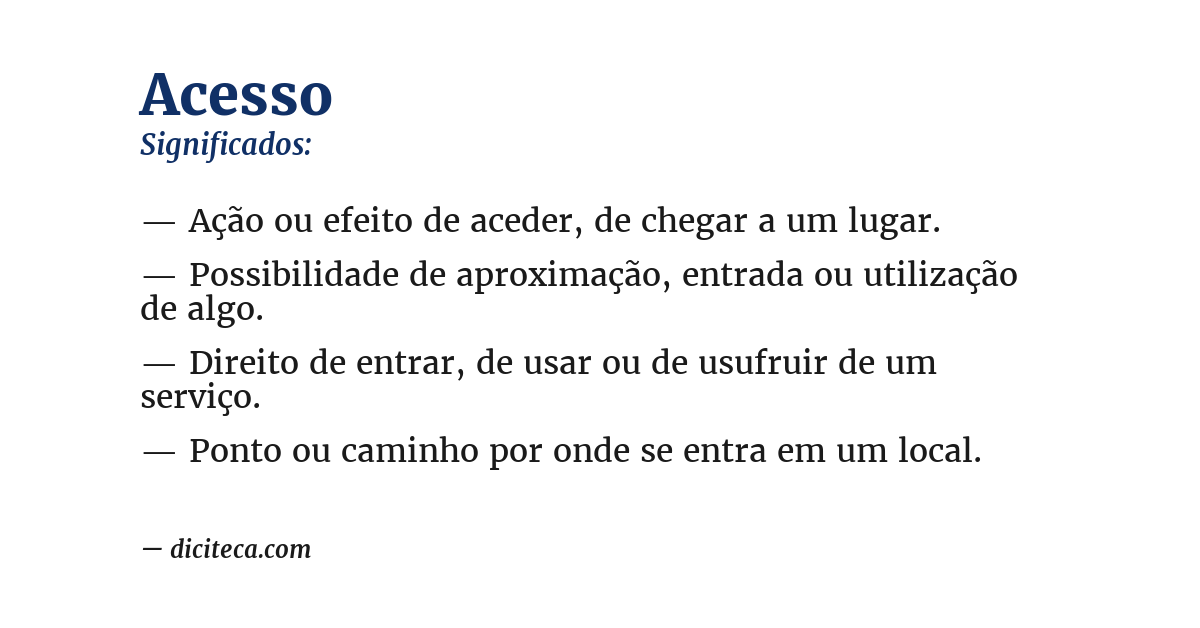 Significado de acesso