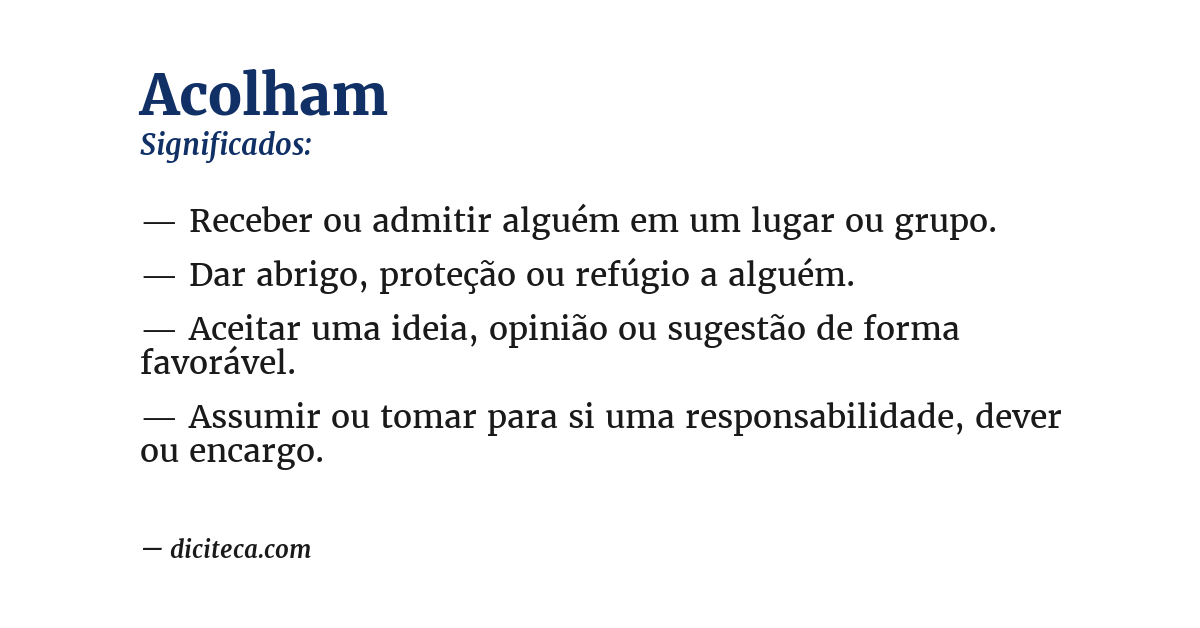 Significado de acolham