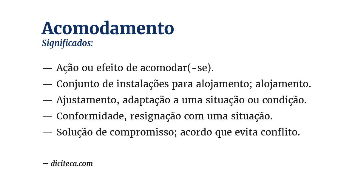 Significado de acomodamento
