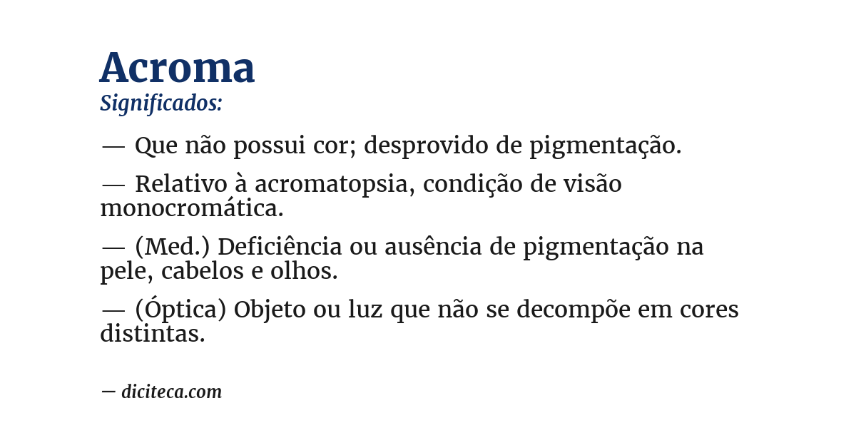 Significado de acroma
