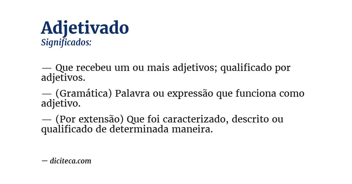 Significado de adjetivado