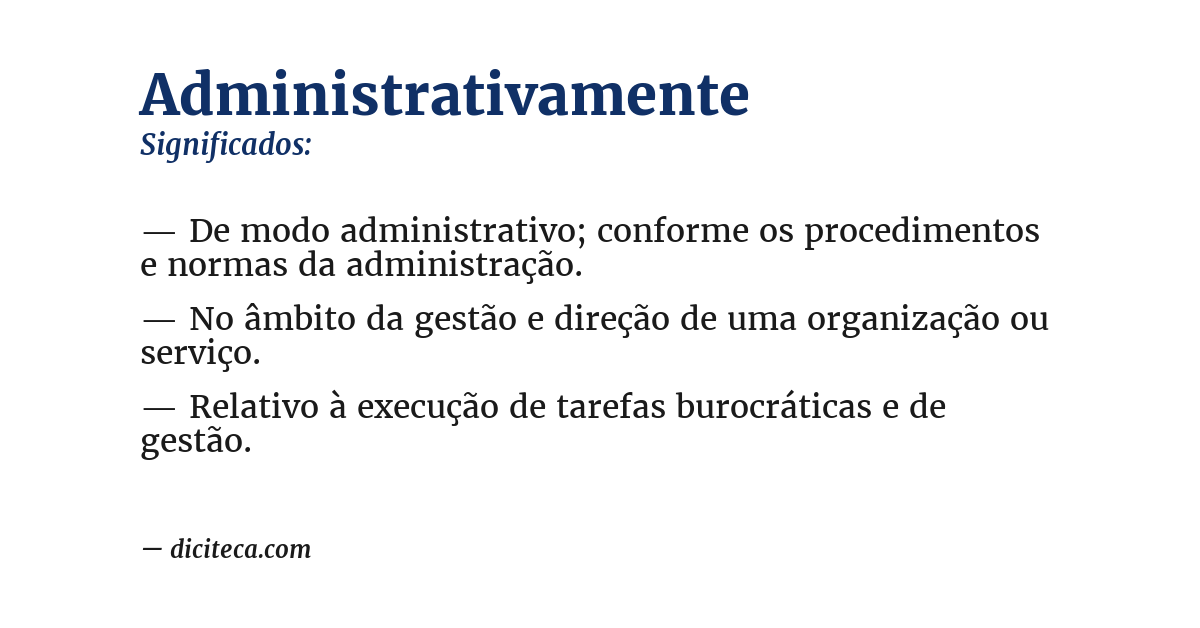 Significado de administrativamente