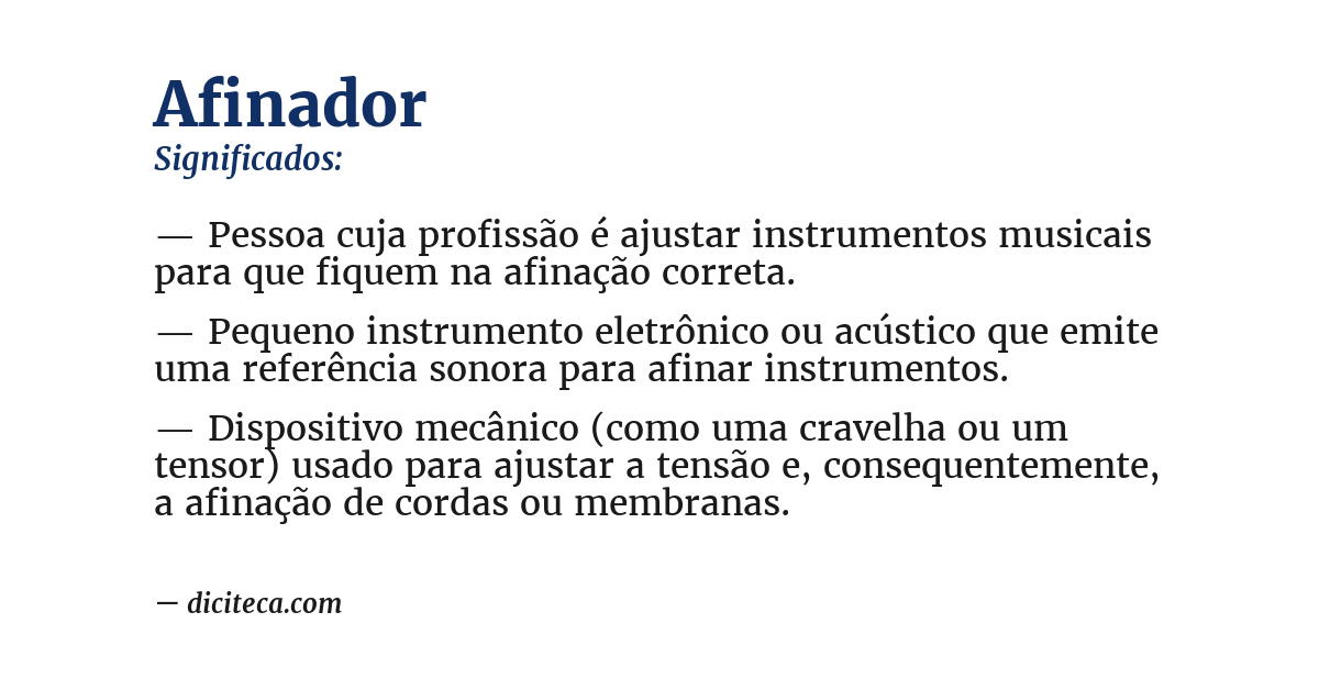 Significado de afinador