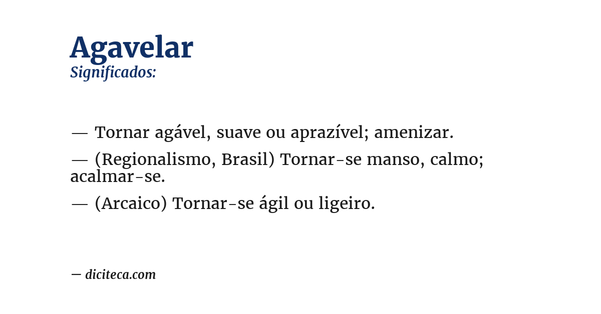 Significado de agavelar