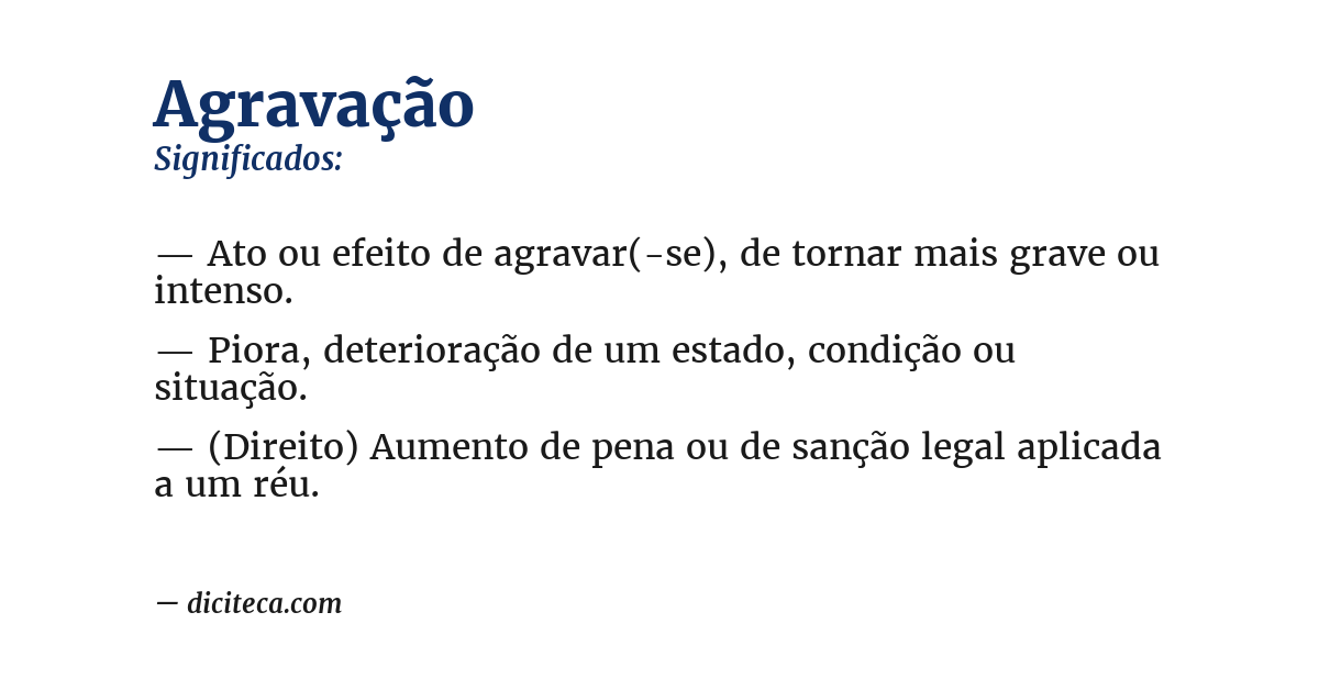 Significado de agravação