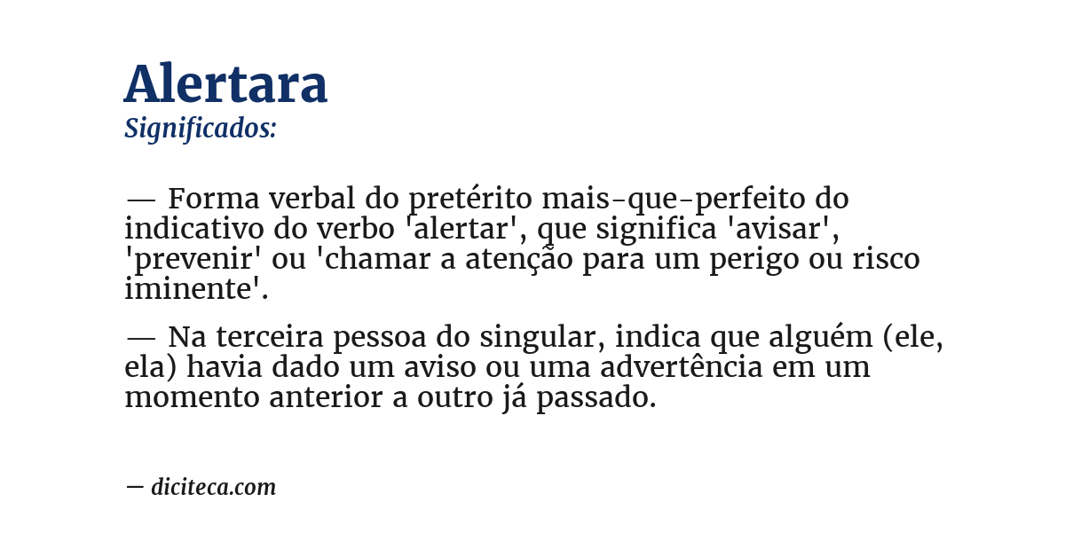 Significado de alertara