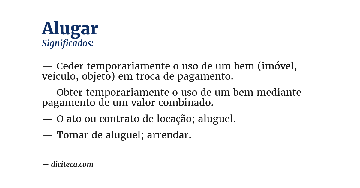 Significado de alugar