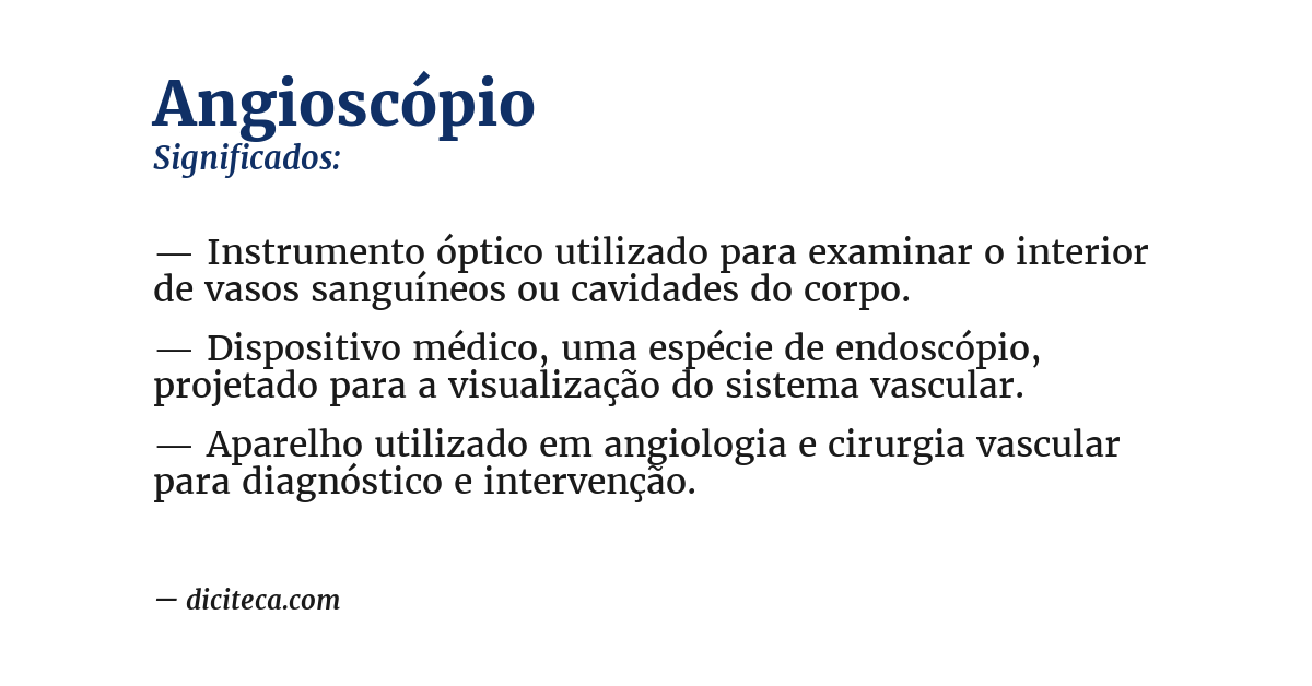 Significado de angioscópio