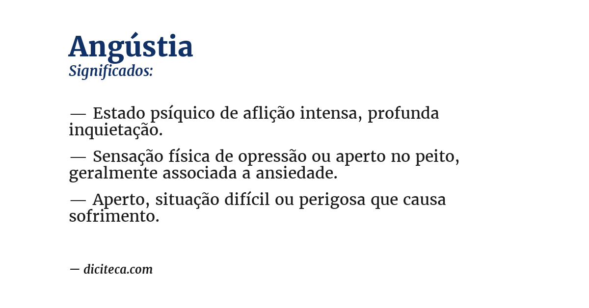 Significado de angústia