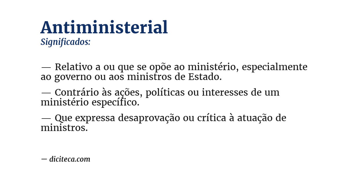 Significado de antiministerial